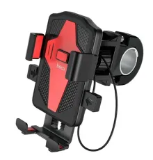 Вело/Мото тримач Hoco CA73 Flying one-touch bicycle/motorcycle universal holder Чорний mag-6931474731753145071