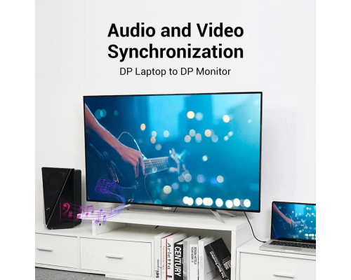 Кабель Vention DisplayPort 4К Cable 1.5M Black (HACBG) (HACBG)