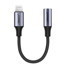 Перехідник UGREEN US211 Lightning M/F Round Cable Aluminum Shell with Braided 10cm (Black)(UGR-30756) (UGR-30756)