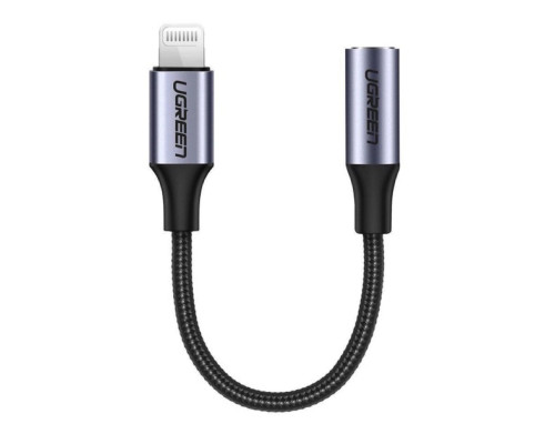 Перехідник UGREEN US211 Lightning M/F Round Cable Aluminum Shell with Braided 10cm (Black)(UGR-30756) (UGR-30756)