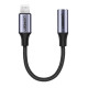 Перехідник UGREEN US211 Lightning M/F Round Cable Aluminum Shell with Braided 10cm (Black)(UGR-30756) (UGR-30756)