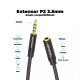 Кабель Vention Cotton Braided 3.5mm Audio Extension Cable 0.5M Black Metal Type (BHBBD)