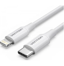 USB 2.0 Type-C Male to Lightning Male 3A Cable 1M White PVC Type (LAKWF)