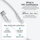 USB 2.0 Type-C Male to Lightning Male 3A Cable 1M White PVC Type (LAKWF)