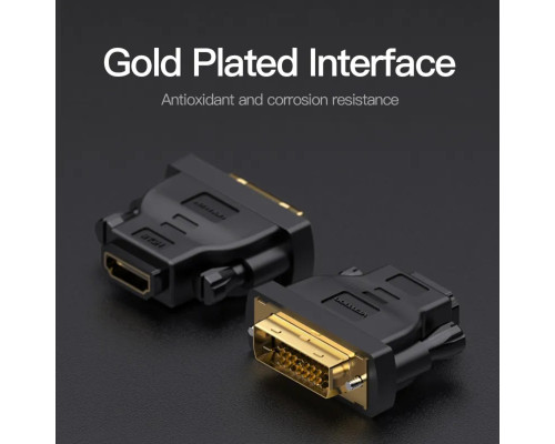 Адаптер Vention DVI(24+1) Male to HDMI Female Adapter Black (ECDB0) (ECDB0)