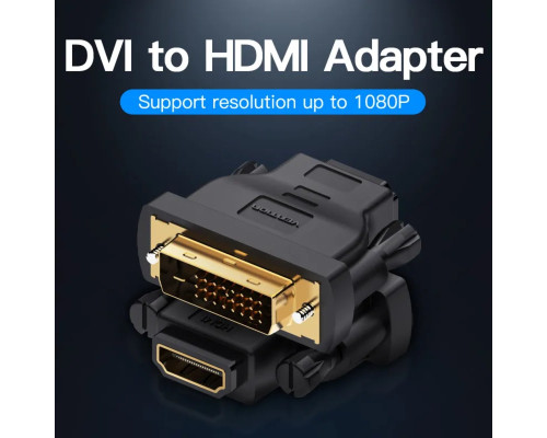 Адаптер Vention DVI(24+1) Male to HDMI Female Adapter Black (ECDB0) (ECDB0)