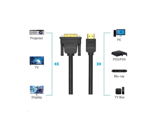 Кабель Vention HDMI to DVI Cable 3M Black (ABFBI) (ABFBI)
