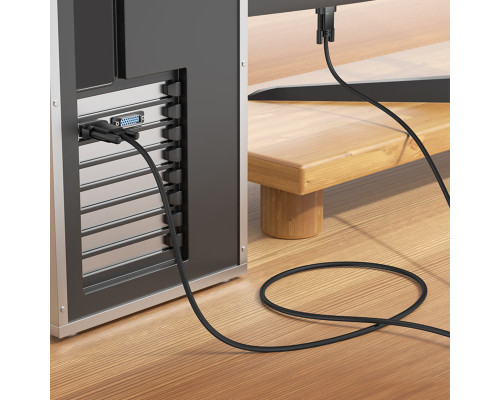 Кабель HOCO US11 VGA male to VGA male HD data cable(L=2M) Black (6942007628211)