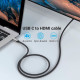 Кабель Vention Cotton Braided USB-C to HDMI Cable 1.5M Black Aluminum Alloy Type (CRBBG)