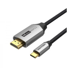 Кабель Vention Cotton Braided USB-C to HDMI Cable 1.5M Black Aluminum Alloy Type (CRBBG)