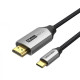 Кабель Vention Cotton Braided USB-C to HDMI Cable 1.5M Black Aluminum Alloy Type (CRBBG)