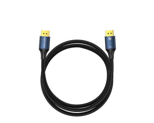 Кабель Vention Cotton Braided DP Male to Male HD Cable 8K 1.5M Blue Aluminum Alloy Type (HCELG)