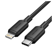 Кабель Vention USB 2.0 Type-C Male to Lightning Male 3A Cable 1M Black PVC Type (LAKBF)