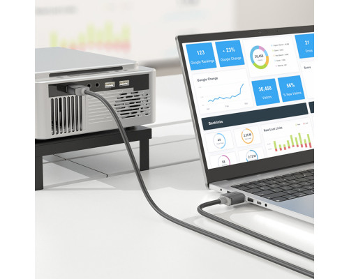 Кабель HOCO US08 HDTV 2.0 male-to-male 4K HD data cable(L=1M) Black (6931474799388)