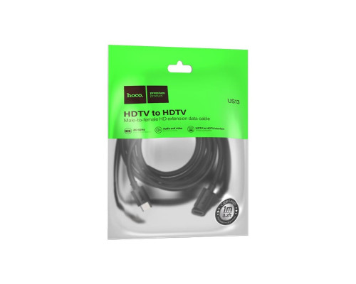 Кабель HOCO US13 HDTV male to HDTV female HD extension data cable(L=1M) Black (6942007628242)