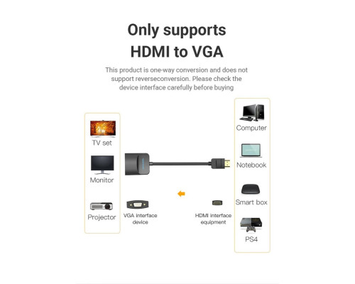 Адаптер Vention Adapter HDMI M to VGA F (42154) (42154)