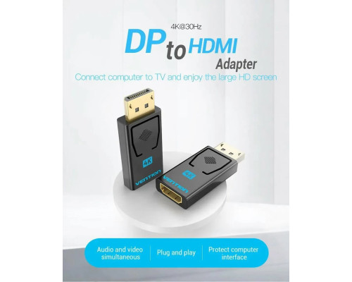 Адаптер Vention DisplayPort Male to HDMI Female Adapter Black (HBMB0) (HBMB0)