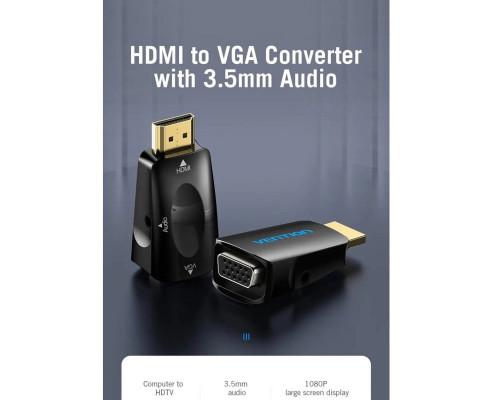 Перехідник Vention HDMI to VGA Converter 1080P with 3.5MM Audio (AIDB0) (AIDB0)