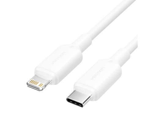 Кабель Vention USB 2.0 Type-C Male to Lightning Male 3A Cable 2M White PVC Type (LAKWH)