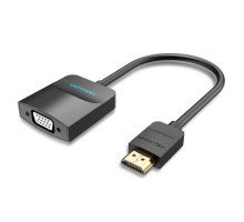 Адаптер Vention HDMI to VGA Converter with Female Micro USB and Audio Port 0.15M Black (42161) (42161)