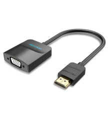 Адаптер Vention HDMI to VGA Converter with Female Micro USB and Audio Port 0.15M Black (42161) (42161)