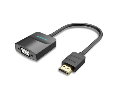 Адаптер Vention HDMI to VGA Converter with Female Micro USB and Audio Port 0.15M Black (42161) (42161)