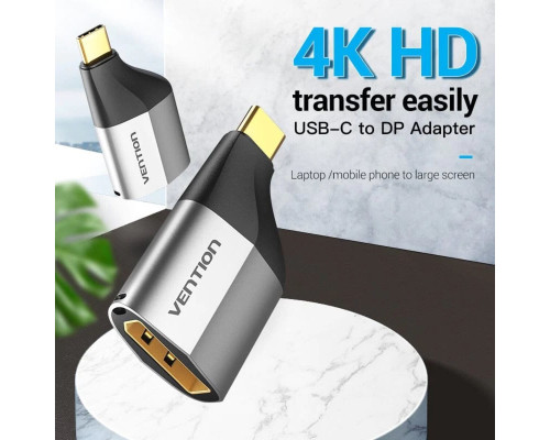 Адаптер Vention Type-C to DP Adapter Gray Metal Type (TCCH0) (TCCH0)