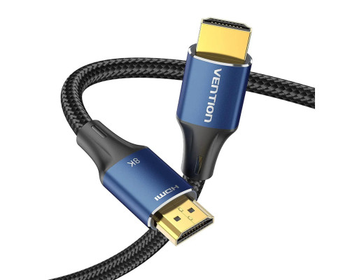 Кабель Vention Cotton Braided HDMI-A Male to Male HD Cable 8K 1.5M Blue Aluminum Alloy Type (ALGLG)