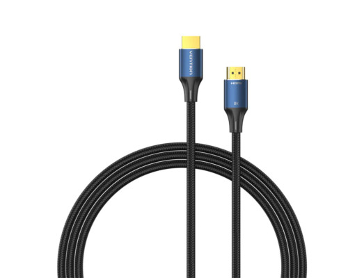 Кабель Vention Cotton Braided HDMI-A Male to Male HD Cable 8K 1.5M Blue Aluminum Alloy Type (ALGLG)