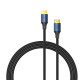 Кабель Vention Cotton Braided HDMI-A Male to Male HD Cable 8K 1.5M Blue Aluminum Alloy Type (ALGLG)