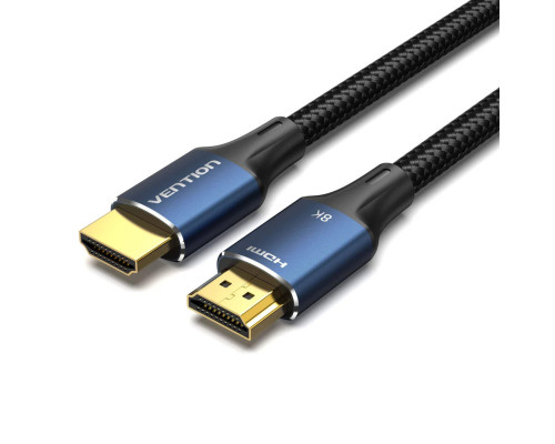 Кабель Vention Cotton Braided HDMI-A Male to Male HD Cable 8K 1.5M Blue Aluminum Alloy Type (ALGLG)