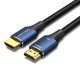 Кабель Vention Cotton Braided HDMI-A Male to Male HD Cable 8K 1.5M Blue Aluminum Alloy Type (ALGLG)