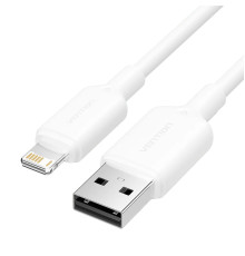 Кабель Vention USB 2.0 Type-A Male to Lightning Male 2.4A Cable 1M White PVC Type (LAMWF)