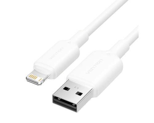 Кабель Vention USB 2.0 Type-A Male to Lightning Male 2.4A Cable 1M White PVC Type (LAMWF)