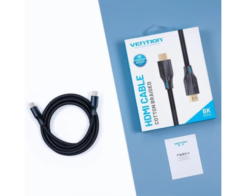 Кабель Vention Cotton Braided 8K HDMI-HDMI v2.1 Cable 1M Black (AAUBF) (AAUBF)