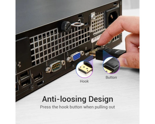 Кабель Vention DisplayPort 4К Cable 2M Black (HACBH) (HACBH)