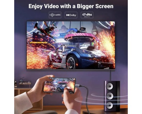 Кабель UGREEN CM556 USB-C to DisplayPort 8K Cable 1m(UGR-25157) (UGR-25157)