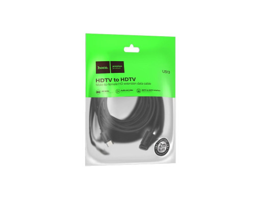 Кабель HOCO US13 HDTV male to HDTV female HD extension data cable(L=2M) Black (6942007628259)