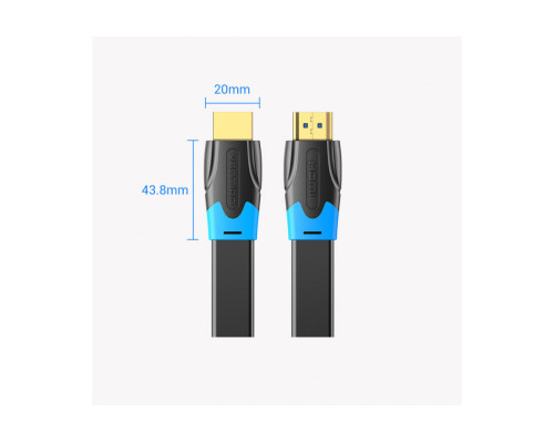 Кабель Vention Flat HDMI Cable 1.5M Black (AAKBG)