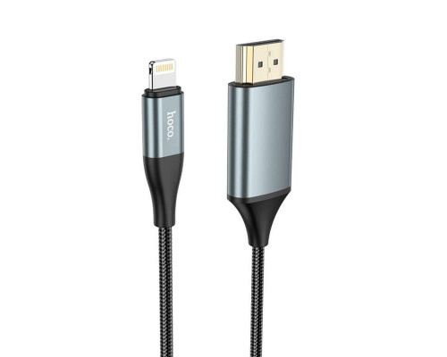 Кабель HOCO UA15 High-definition on-screen cable for iP to HDTV Metal Gray (6931474750365)