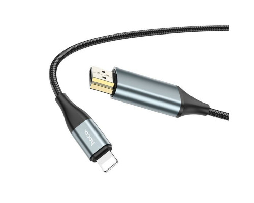 Кабель HOCO UA15 High-definition on-screen cable for iP to HDTV Metal Gray (6931474750365)