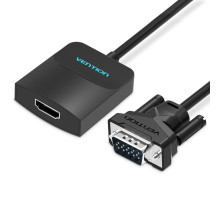 Адаптер Vention VGA to HDMI Converter with Female Micro USB and Audio Port 0.15M Black (ACNBB) (ACNBB)