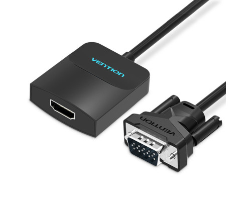 Адаптер Vention VGA to HDMI Converter with Female Micro USB and Audio Port 0.15M Black (ACNBB) (ACNBB)