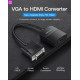 Адаптер Vention VGA to HDMI Converter with Female Micro USB and Audio Port 0.15M Black (ACNBB) (ACNBB)