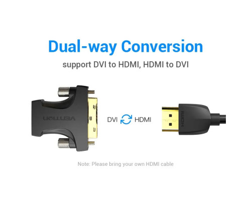 Адаптер Vention HDMI Female to DVI (24+1) Male Adapter Black (AILB0) (AILB0)