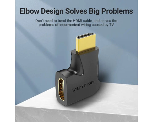Адаптер Vention HDMI 270 Degree Male to Female Adapter Black (AINB0) (AINB0)