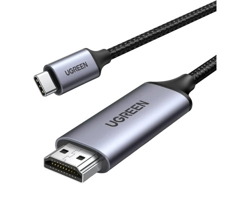 Кабель UGREEN MM142 USB-C to HDMI Male to Male Cable Aluminum Shell 1.5m (Gray Black)(UGR-50570) (UGR-50570)