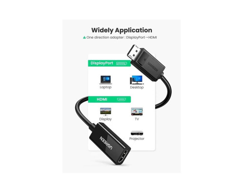 Перехідник UGREEN MM137 DP Male to HDMI Female 4K*2K 60HZ 25cm(UGR-70694) (UGR-70694)