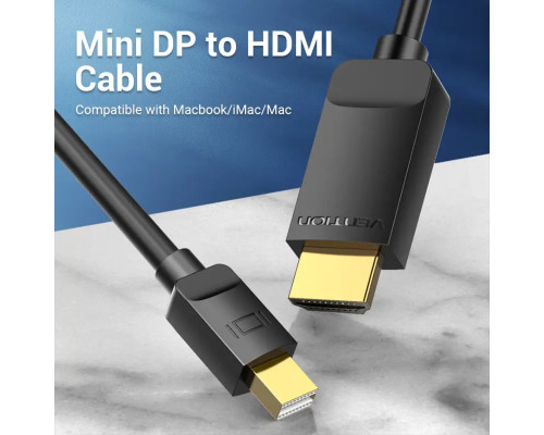 Кабель Vention 4K Mini DisplayPort to HDMI Cable 1.5M Black (HAHBG) (HAHBG)