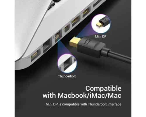 Кабель Vention 4K Mini DisplayPort to HDMI Cable 1.5M Black (HAHBG) (HAHBG)